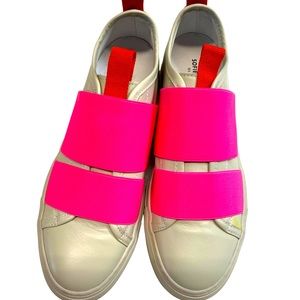 Sophie d’Hoore leather grey and pink slip ons. Size 39 1/2 made in Italy